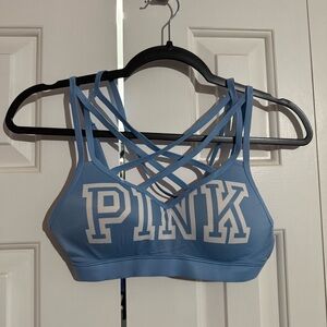 PINK Victoria's Secret Blue Strappy Sports Bra